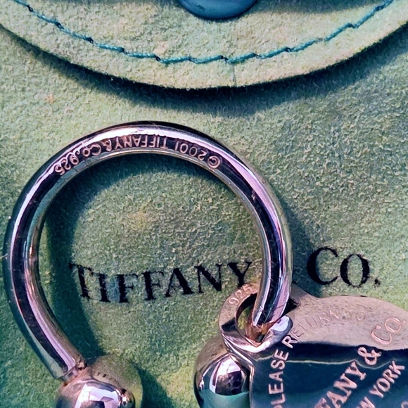 Tiffany & Co. Jewelry - Tiffany & Co. Sterling Silver Medallion Keyring + Bag, Box, and Pouch